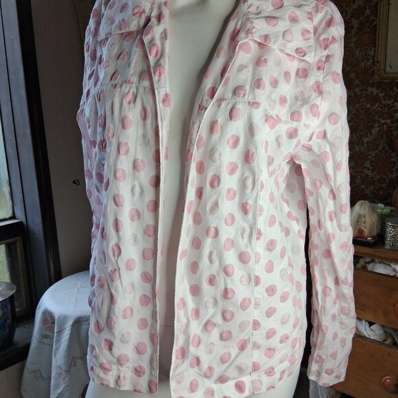 Berry ellen polka dot overshirt cotton M canadian made - Picture 1 of 3